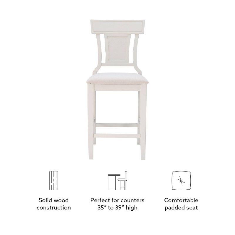 Rylan 26" White Wash Wood and Rattan Counter Stool