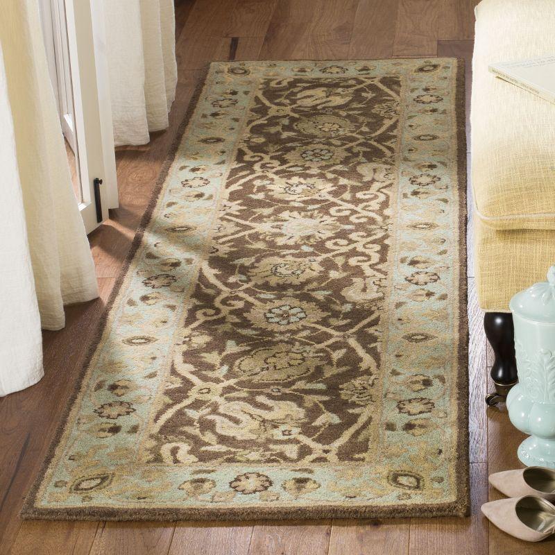 Antiquity AT21 Hand Tufted Indoor Runner Rug - Brown/Green - 2'3"x12' - Safavieh