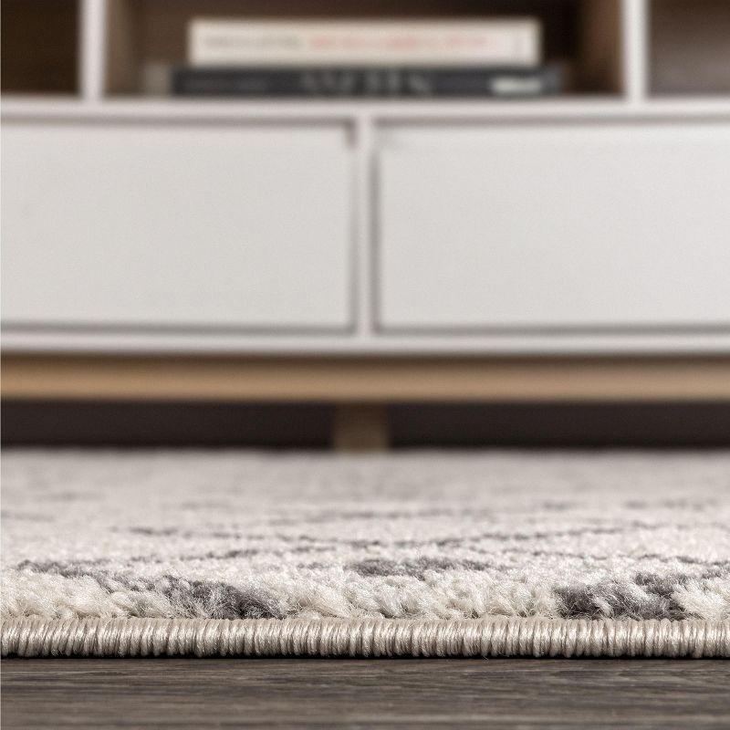 4'x6' Aksil Moroccan Beni Souk Area Rug, Cream/Gray - JONATHAN Y