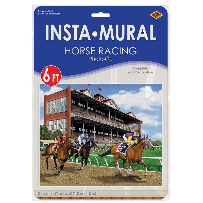 Beistle Horse Racing Insta-Mural Photo Op, 5' x 6', (1/Pkg) Multicolored