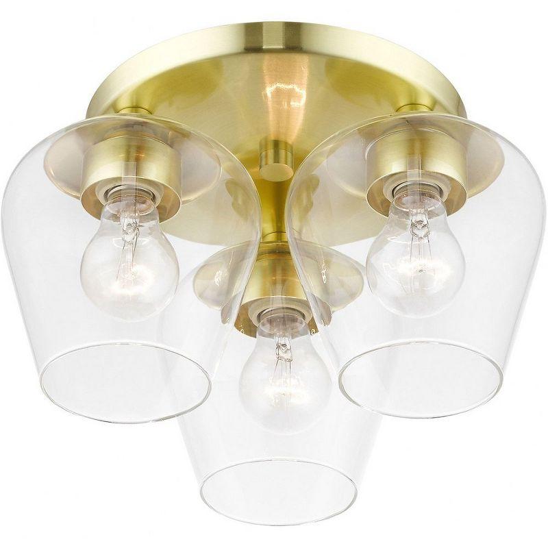 Livex Lighting Willow 3 - Light Flush Mount in  Satin Brass