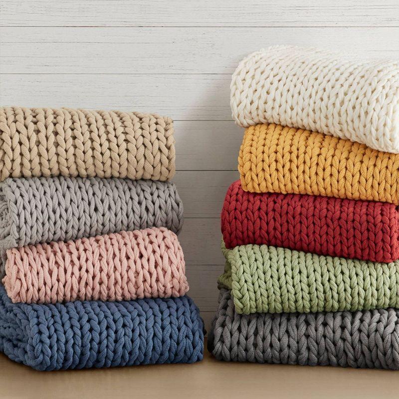 50"x60" Chunky Double Knit Handmade Throw Blanket - Madison Park