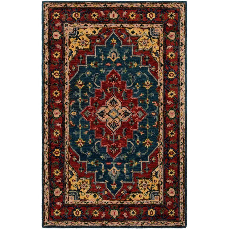 Heritage HG923 Hand Tufted Area Rug - Blue/Red - 4'x6' - Safavieh.