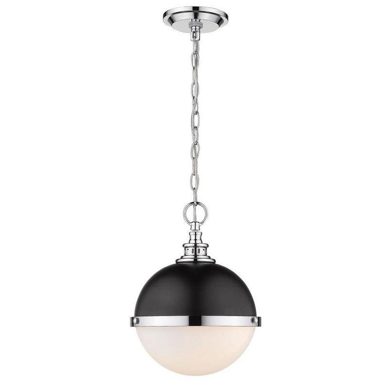 Peyton Matte Black and Chrome Mini Globe Pendant Light