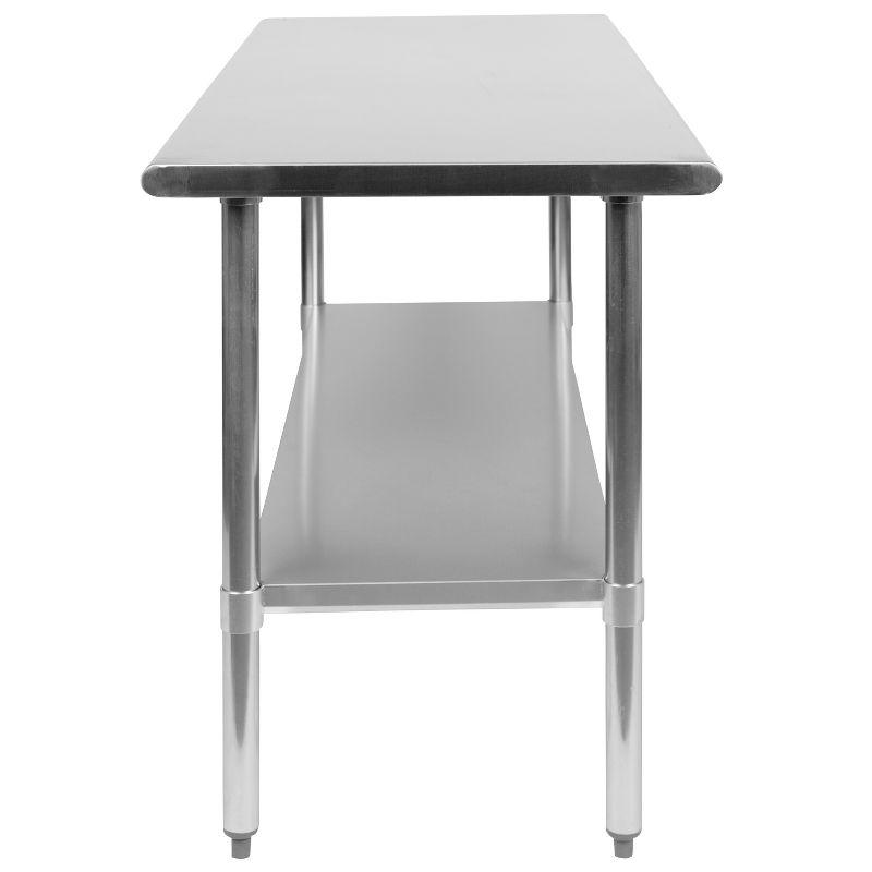 Woodford NSF Certified Stainless Steel Prep and Work Table with Undershelf by Flash Furniture