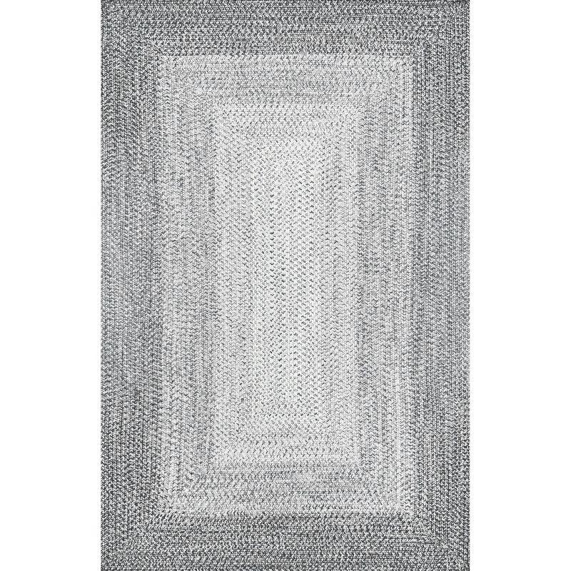 Nuloom Jayda Braided Gradience Indoor/Outdoor Outdoor - Light Gray 4' x 6'