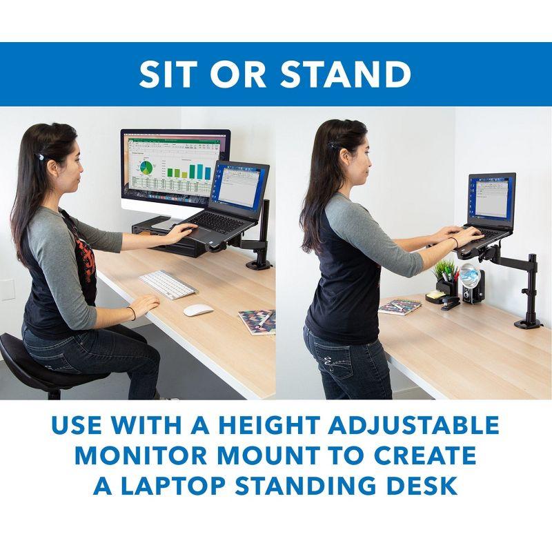 Mount-it Mount-It! VESA Clamp On Laptop Tray Notebook Holder Arm with Safety Strap and Safety Ledge Stopper