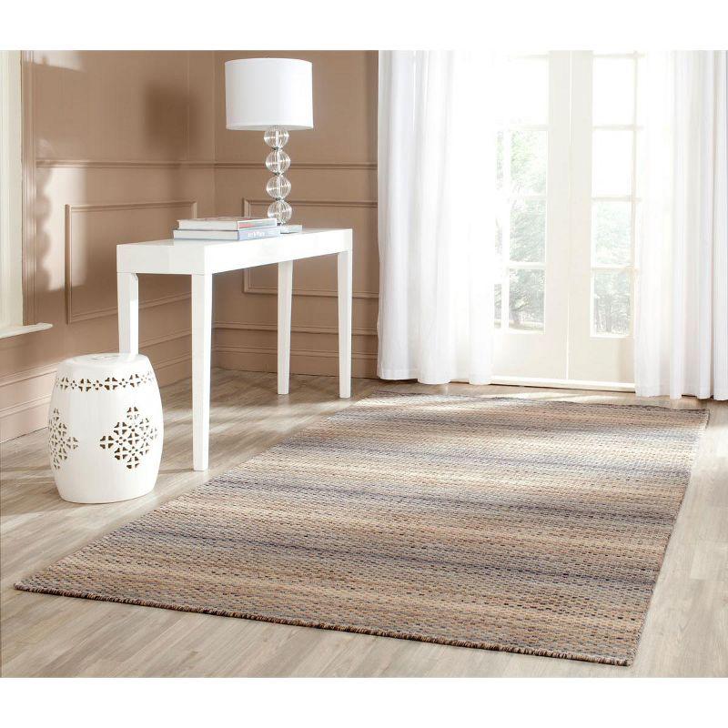 Gray Hand-Knotted Wool Rectangular Area Rug, 4' x 6'