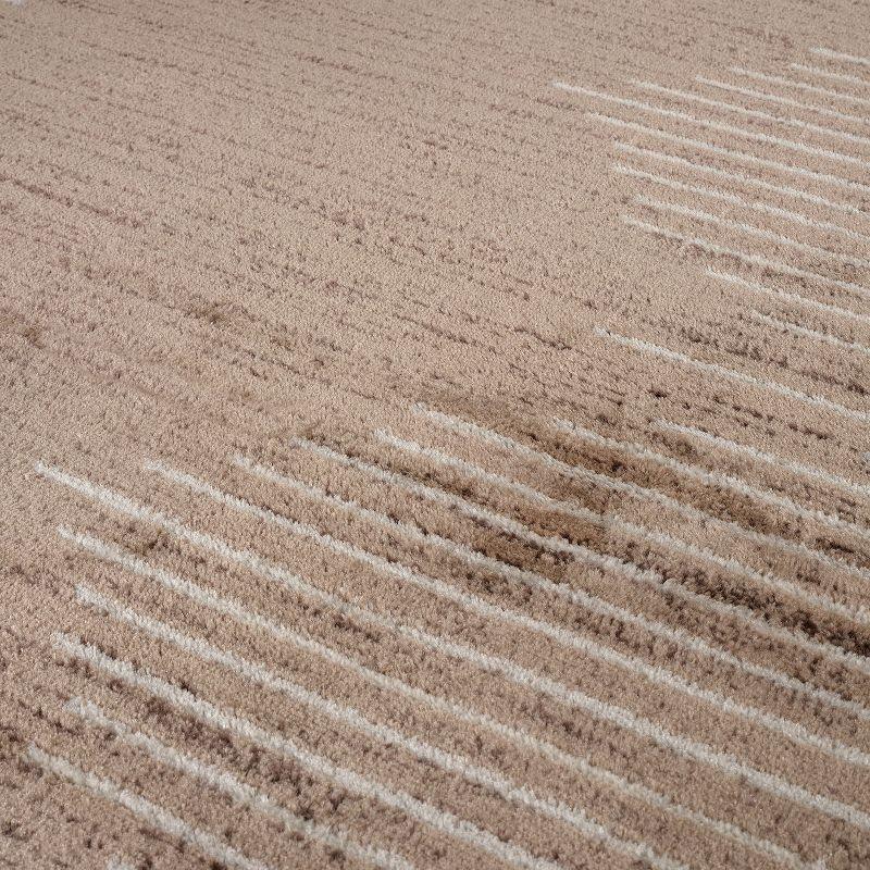 World Rug Gallery Bohemian Stripe Area Rug - BEIGE 5'x7'