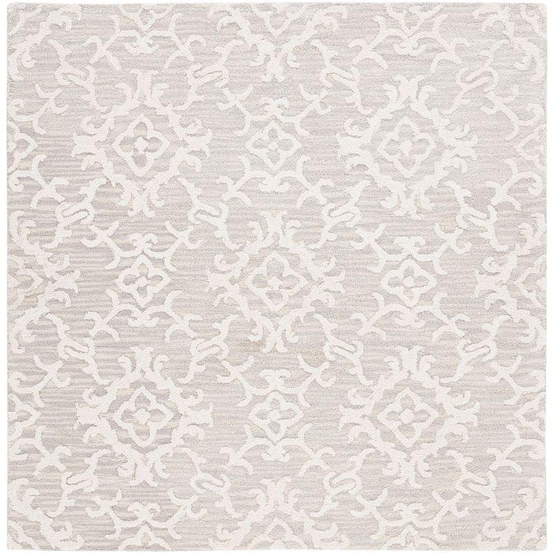 Blossom BLM104 Hand Tufted Area Rug - Grey/Ivory - 6'x6' - Safavieh.