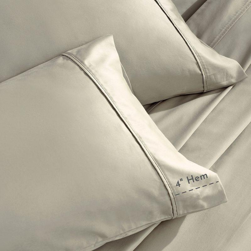 Cotton Sheets Set - Softest 400 Thread Count Bed Sheets, 100% Cotton Sateen, Cooling, Deep Pocket by California Design Den