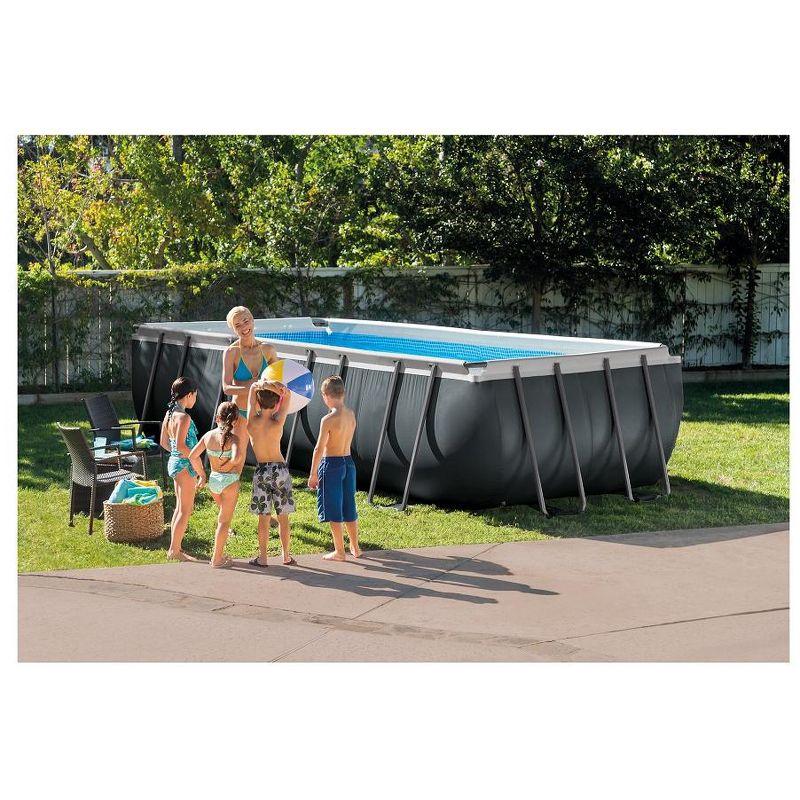 Intex 18' x 9' x 52" Gray Rectangular Pool with Sand Filter Pump