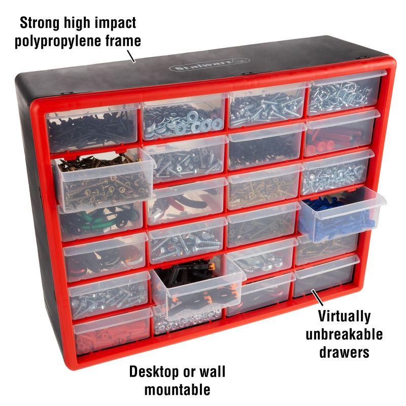 Fleming Supply 24-Drawer Plastic Storage Cabinet and Compartment Organizer