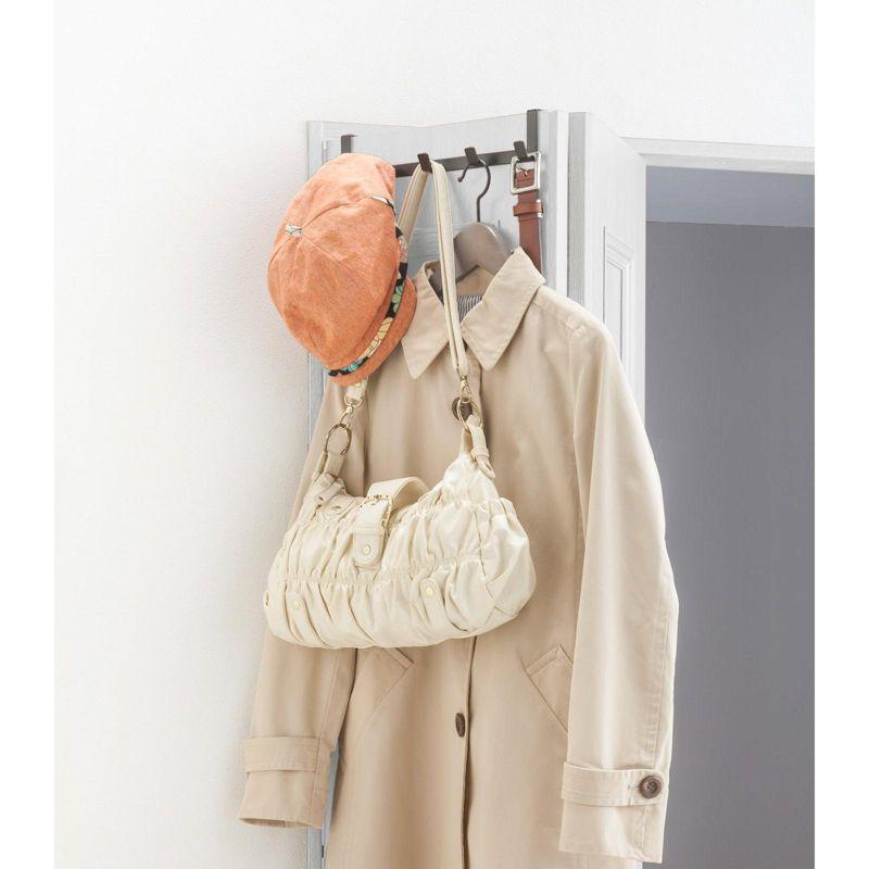 Yamazaki Home Over The Door Hooks - Hanging Coat Rack, Steel, Wide, Over-the-Door