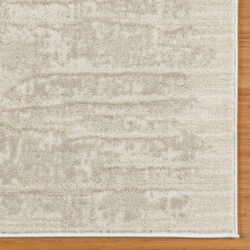 Trevi Kosmas Linear Modern Abstract Cream Plush Polyester Area Rug