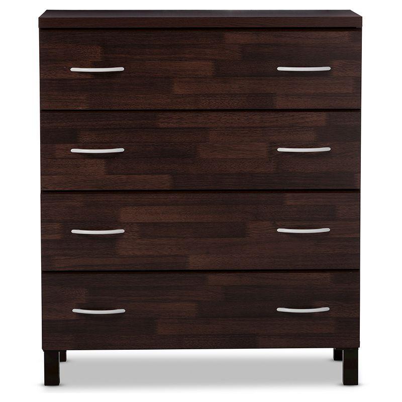 Mayson Modern and Contemporary Wood 4 Drawer Storage Chest Oak Brown Finish - Baxton Studio