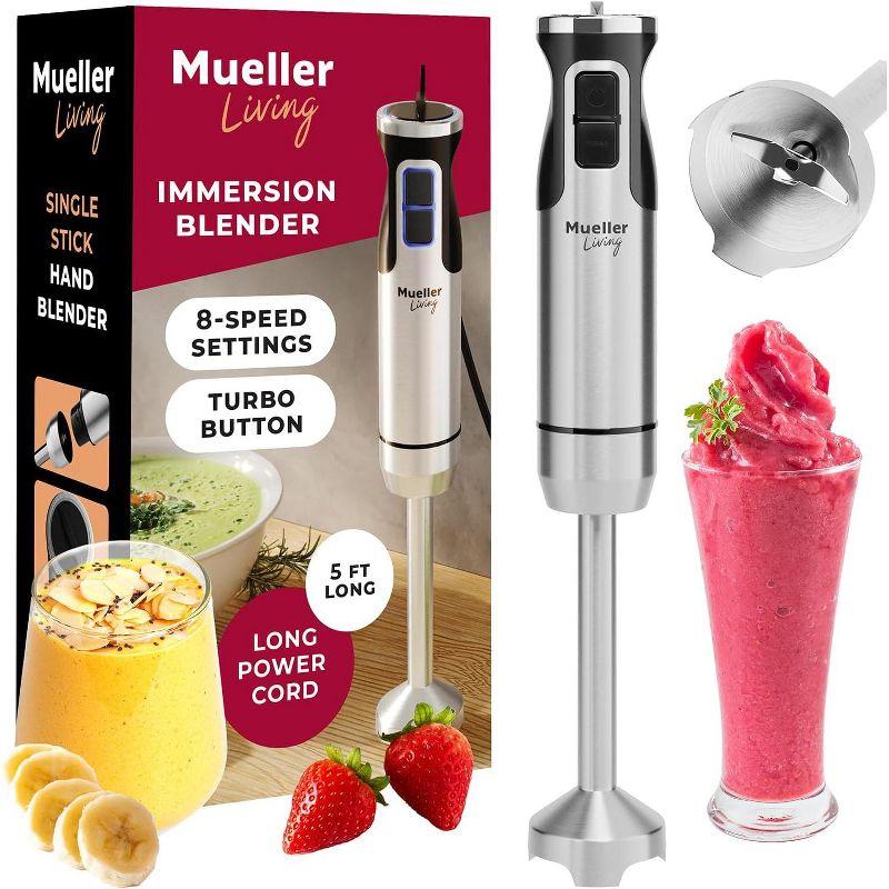 Mueller Living 9-Speed Stainless Steel Immersion Blender with Turbo Mode