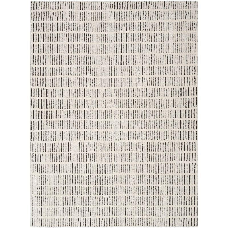 Nourison Cozy Modern 3'11" x 5'11" Ivory Black Scandinavian Indoor Rug