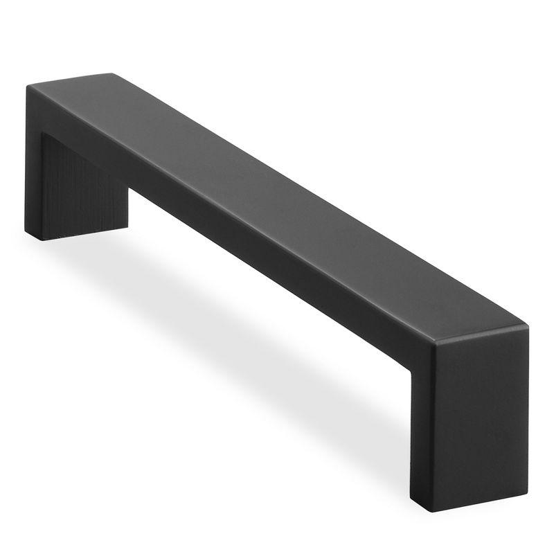 Matte Black Steel Cabinet Bar Pulls with Mounting Hardware - 10 Pack