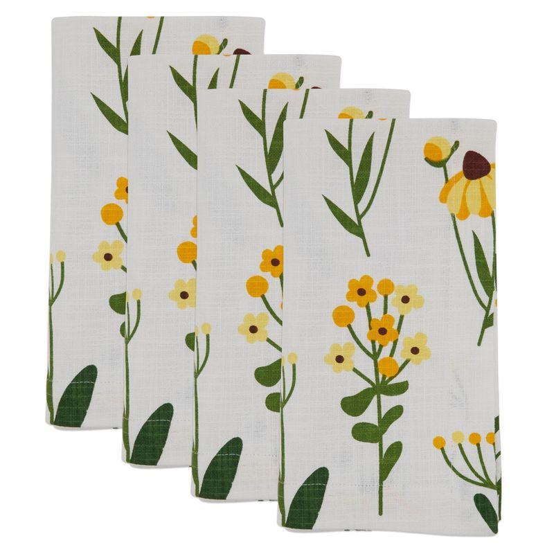 Daisy Floral Cotton Napkins Set of Four