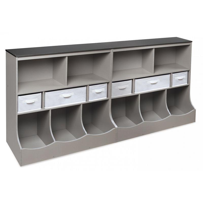 Badger Basket Combo Bin Storage Unit with Three Baskets  (Gray)