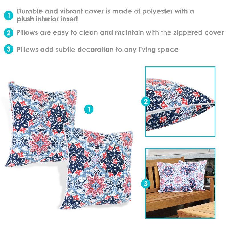 16" x 16" Polyester Square Outdoor Throw Pillows, 2 Count