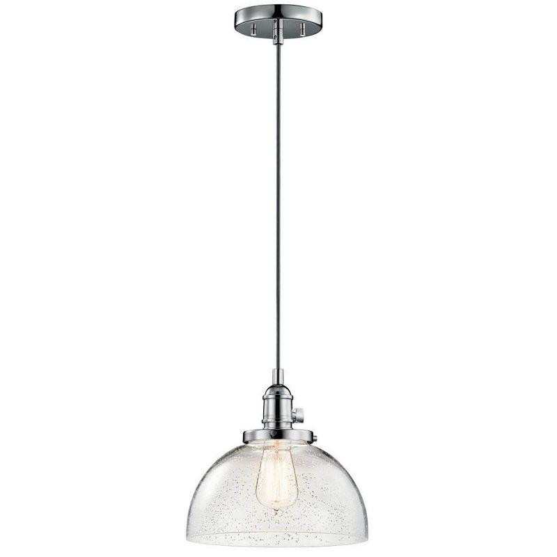 Avery Chrome Mini Pendant with Clear Seeded Glass