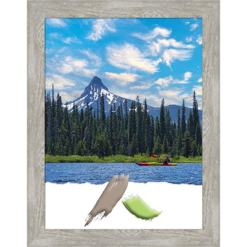 Dove Greywash Narrow Rustic Wood Wall Picture Frame