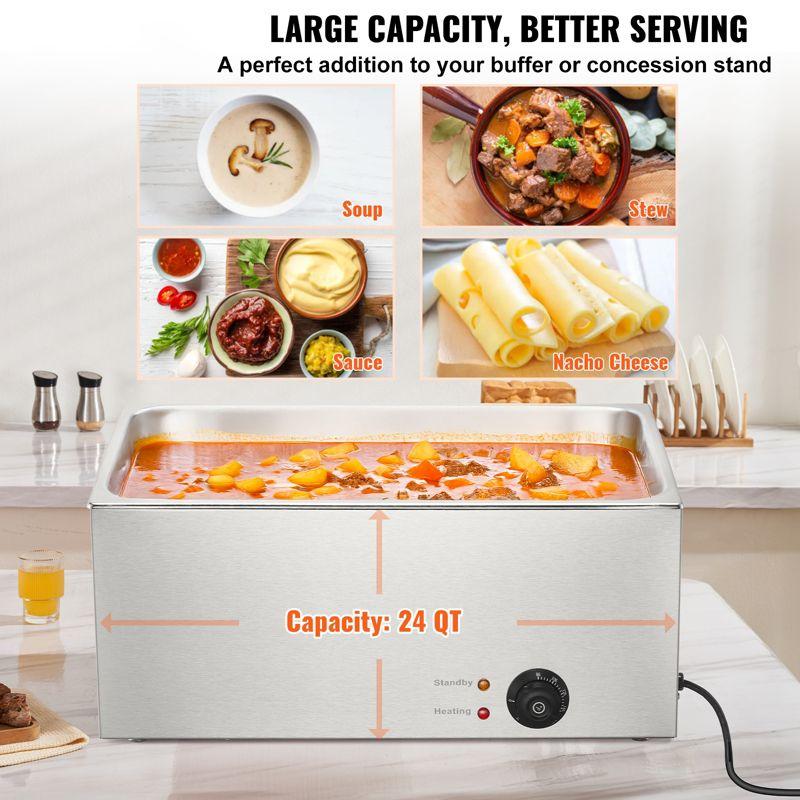 Latitude Run® Commercial Electric Food Warmer Countertop Buffet 19Qt 1200W Bain Marie