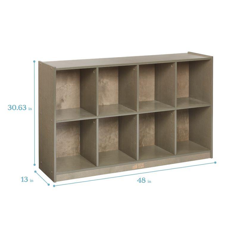 ECR4Kids 8-Compartment Mobile Backpack Storage Cabinet, Grey Wash