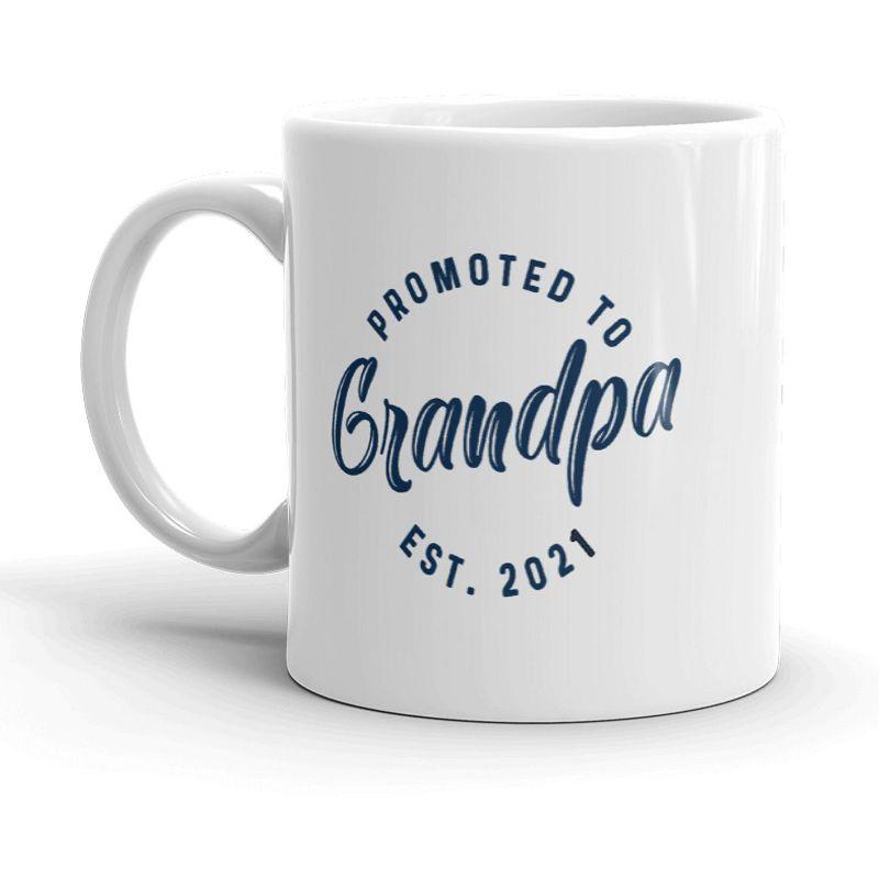 Promoted to Grandpa 2021 White Ceramic Coffee Mug