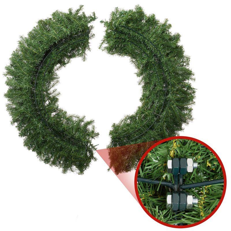 Casafield Artificial Christmas Wreath for Front Door, Window or Mantel, Green Fir Indoor/Outdoor Holiday Décor