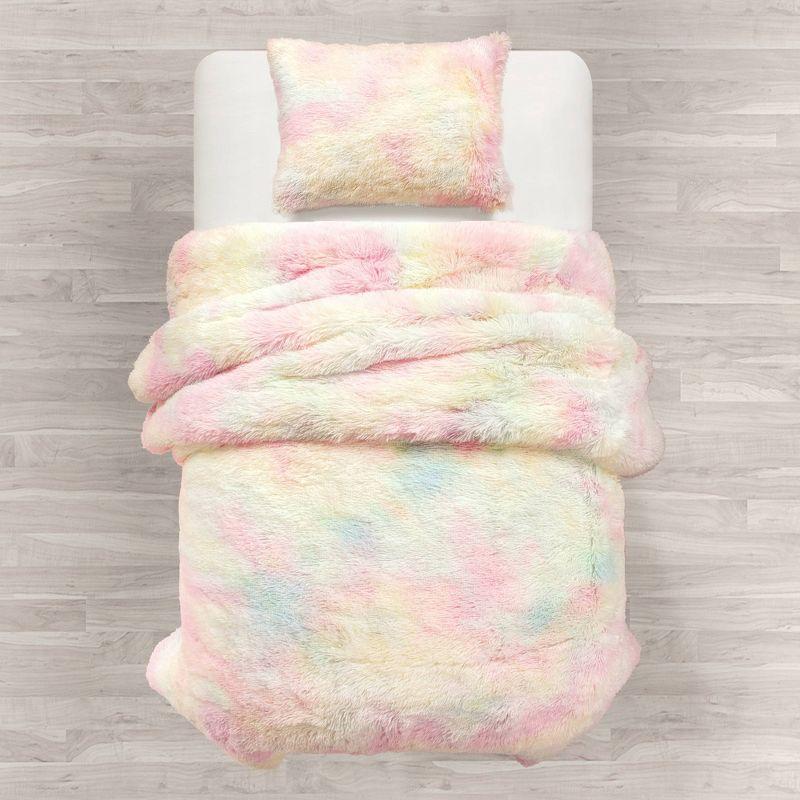 Yellow/Pink Microfiber 2 Piece Comforter Set