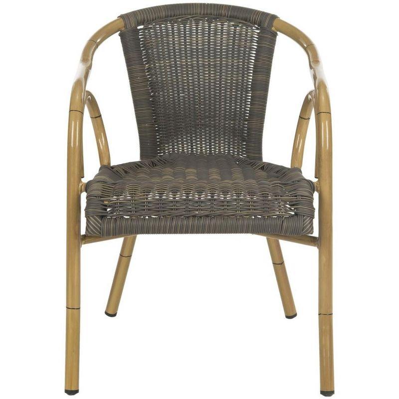 Dagny Brown Wicker and Aluminum Arm Chair Set