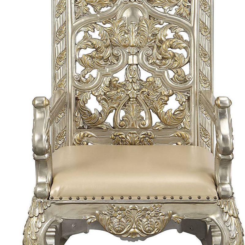 Acme Furniture 31" Danae Dining Chair Synthetic Leather Champagne & Gold : No Assembly, Nailhead Trim