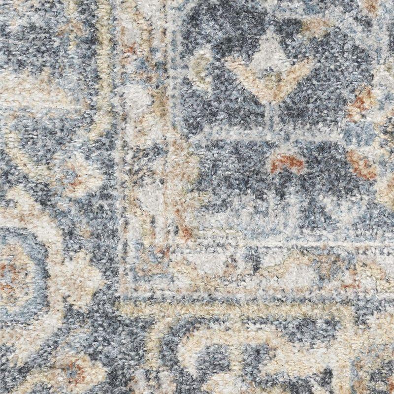 Nourison Astra Machine Washable Vintage Persian Indoor Bathroom, Kitchen Runner Rug Grey/Gold 2'2" x 12'