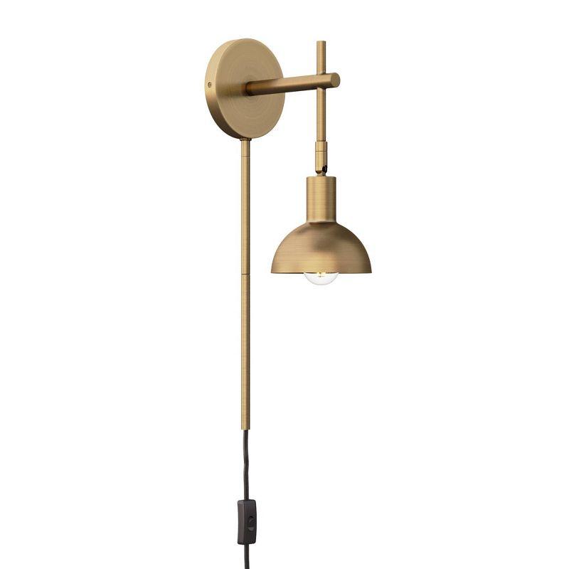 Tamlin Brass Adjustable Wall Sconce with Bell Shade