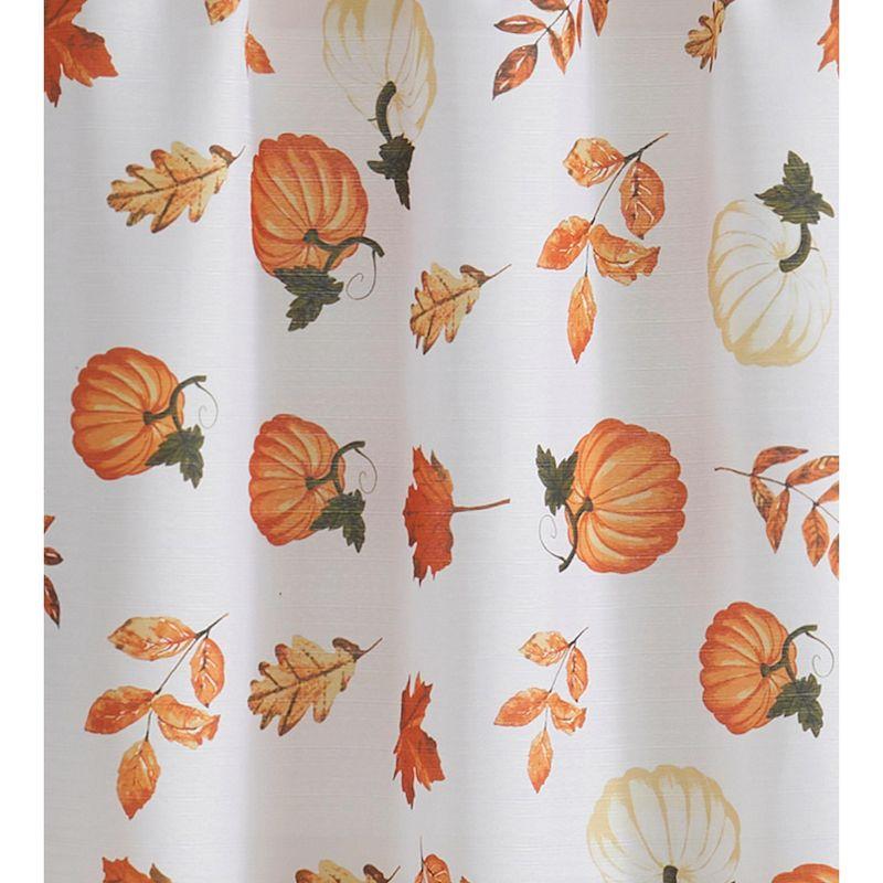 Kate Aurora 3 Piece Thanksgiving Autumn Harvest Pumpkins & Leaves Kitchen Curtain Tier & Valance Set