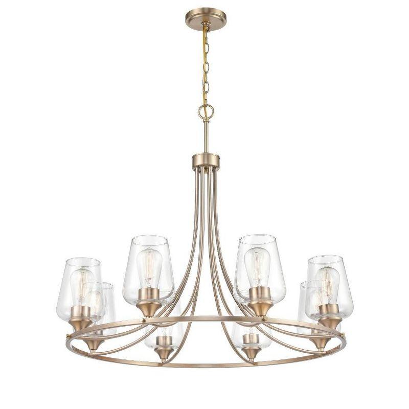 Ashford Modern Gold 8-Light Wagon Wheel Chandelier