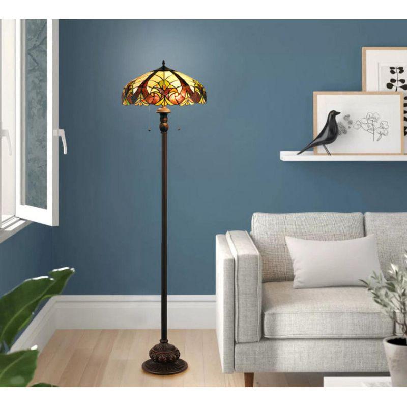 Chloe Lighting Liaison Tiffany-style 2 Light Victorian Floor Lamp 18" Shade