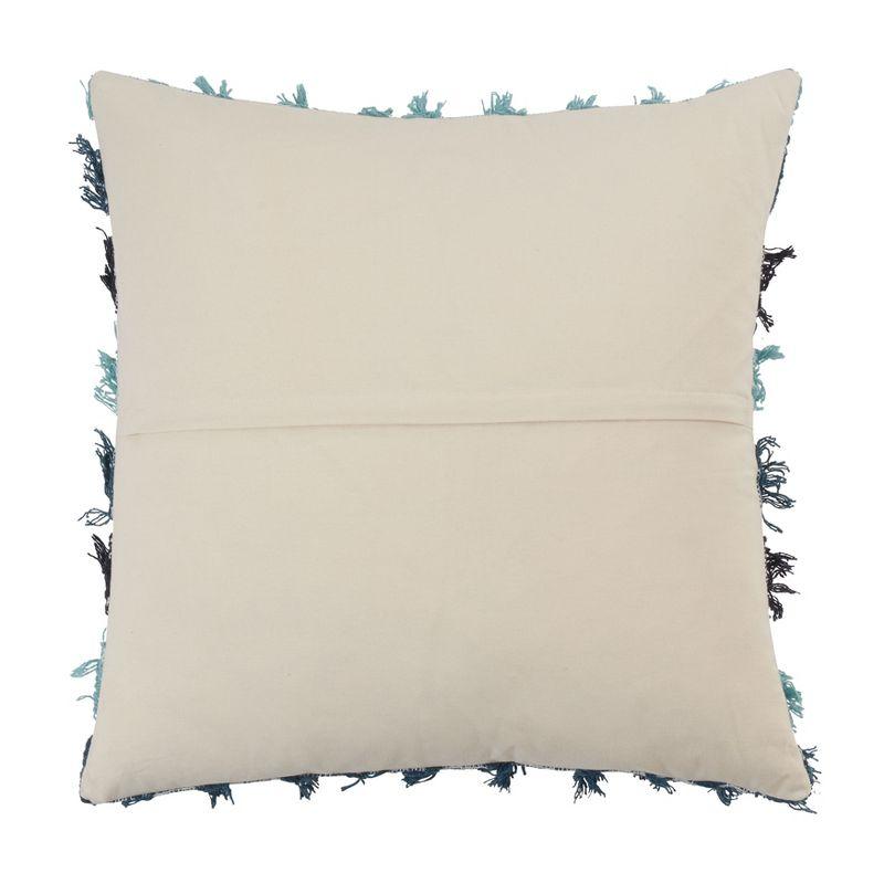 Saro Frankie Collection Fringed Cotton Throw Pillow