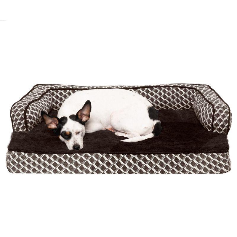 FurHaven Plush & Diamond Décor Comfy Couch Pet Bed
