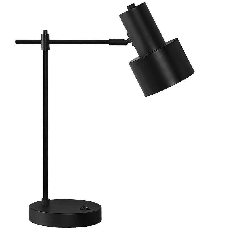 Monarch Specialties Lighting 21inchH Table Lamp Usb Port Included Black Metal Black Shade Modern