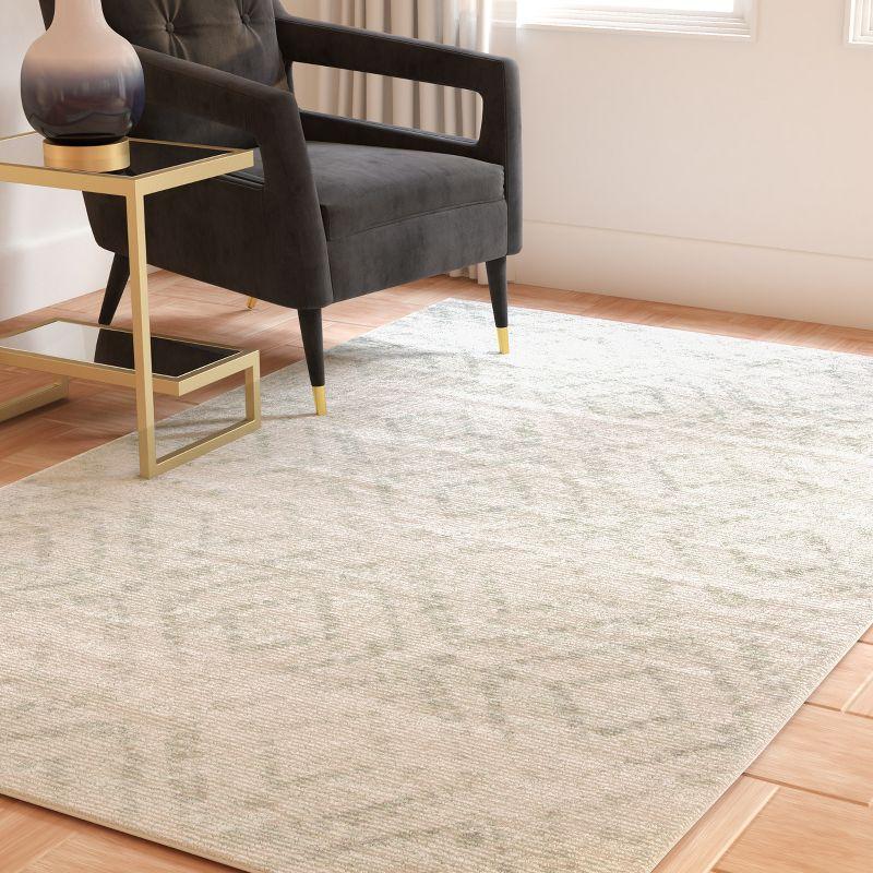 Adirondack ADR131 Non-Shedding Power Loomed Indoor Area Rug - Ivory/Green - 6'x9' - Safavieh