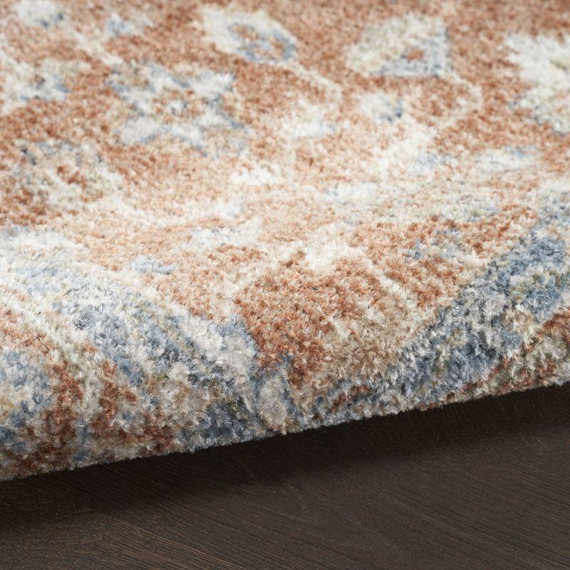 Nourison Astra Machine Washable Vintage Persian Indoor Rug Denim Multi 5'3" x 7'
