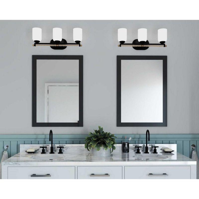 Progress Lighting Glayse 3-Light Bath Vanity, Brushed Nickel, Glass Shade