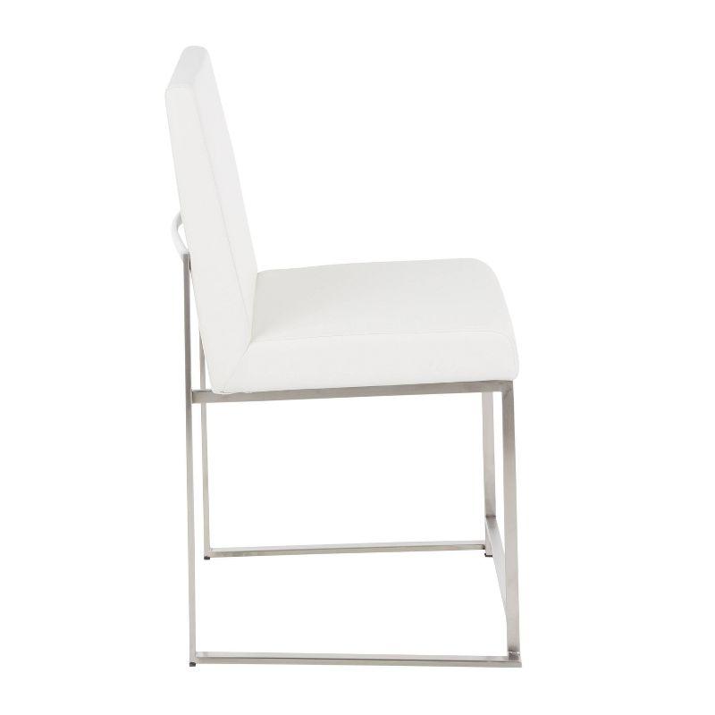 Set of 2 High Back Fuji Contemporary Dining Chairs: Upholstered, Floor Protectors - LumiSource