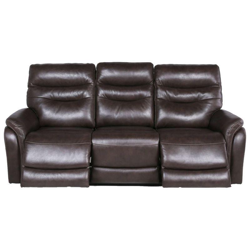 Fortuna Dark Brown Faux Leather Power Recliner Sofa