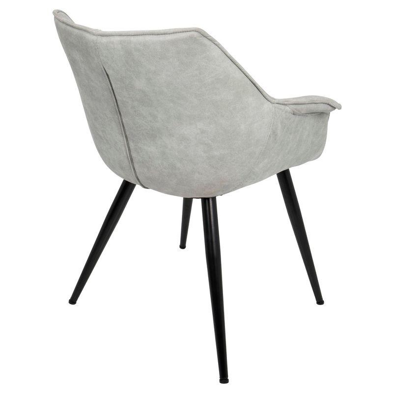 Set of 2 Wrangler Contemporary Accent Chair Light Gray - Lumisource: Suede-Like Upholstery, Metal Legs, Attached Cushions