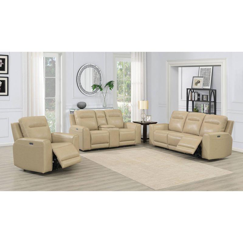 Steve Silver Co. Doncella Power Recliner Chair Sand: Upholstered Leather, Adult Assembly, No Tools Needed